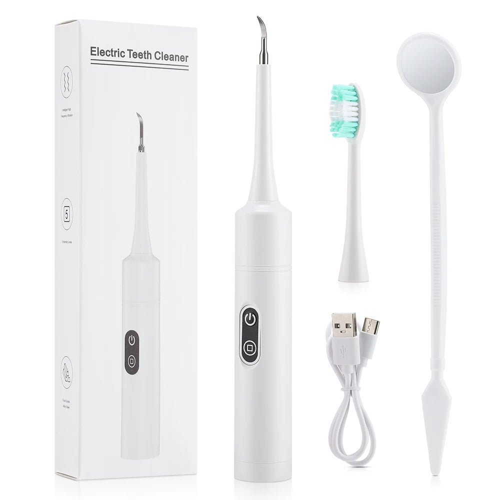 Electric Teeth Cleaner 6-Gear Modes Portable Toothbrush Tartar Remover High Frequency Vibration Tartar Cleaning Whitening Teeth